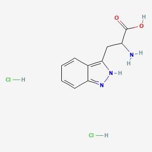 molecular formula C10H13Cl2N3O2 B13534011 2-amino-3-(1H-indazol-3-yl)propanoicaciddihydrochloride 