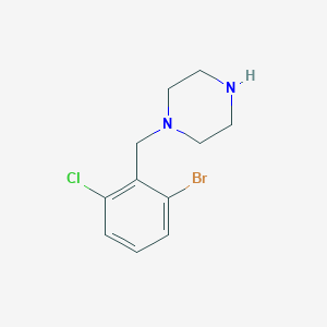 1-[(2-Bromo-6-chlorophenyl)methyl]piperazine