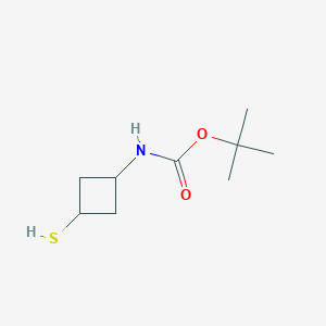 molecular formula C9H17NO2S B13534038 tert-Butyl (3-mercaptocyclobutyl)carbamate 