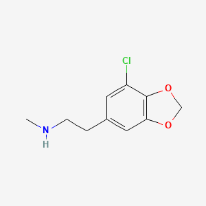 molecular formula C10H12ClNO2 B13534042 2-(7-Chlorobenzo[d][1,3]dioxol-5-yl)-N-methylethan-1-amine 