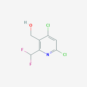 molecular formula C7H5Cl2F2NO B13534056 [4,6-Dichloro-2-(difluoromethyl)pyridin-3-yl]methanol 