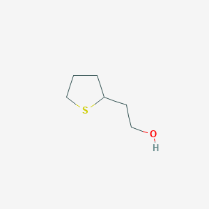 molecular formula C6H12OS B13534058 2-(Thiolan-2-yl)ethan-1-ol 