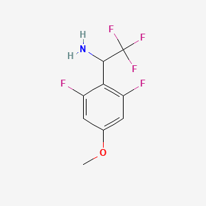 molecular formula C9H8F5NO B13534064 1-(2,6-Difluoro-4-methoxyphenyl)-2,2,2-trifluoroethan-1-amine 