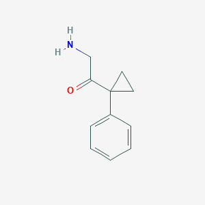 molecular formula C11H13NO B13534076 2-Amino-1-(1-phenylcyclopropyl)ethan-1-one 