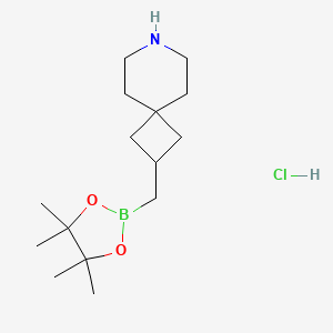 molecular formula C15H29BClNO2 B13534080 2-[(Tetramethyl-1,3,2-dioxaborolan-2-yl)methyl]-7-azaspiro[3.5]nonane hydrochloride 