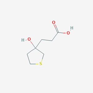 molecular formula C7H12O3S B13534094 3-(3-Hydroxytetrahydrothiophen-3-yl)propanoic acid 