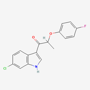 molecular formula C17H13ClFNO2 B13534137 1-(6-chloro-1H-indol-3-yl)-2-(4-fluorophenoxy)propan-1-one 