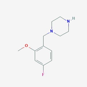 molecular formula C12H17FN2O B13534145 1-(4-Fluoro-2-methoxybenzyl)piperazine 