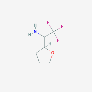 molecular formula C6H10F3NO B13534218 2,2,2-Trifluoro-1-(tetrahydrofuran-2-yl)ethan-1-amine 