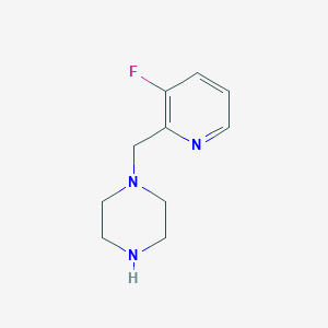 molecular formula C10H14FN3 B13534230 1-((3-Chloropyridin-2-yl)methyl)piperazine 