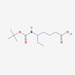 molecular formula C12H23NO4 B13534247 5-{[(Tert-butoxy)carbonyl]amino}heptanoicacid 