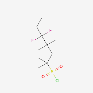 molecular formula C10H17ClF2O2S B13534286 1-(3,3-Difluoro-2,2-dimethylpentyl)cyclopropane-1-sulfonyl chloride 