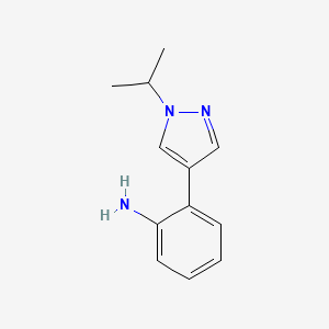 molecular formula C12H15N3 B13534288 2-(1-Isopropyl-1h-pyrazol-4-yl)aniline 