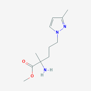 Methyl 2-amino-2-methyl-5-(3-methyl-1h-pyrazol-1-yl)pentanoate