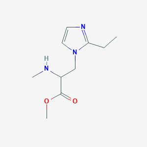 molecular formula C10H17N3O2 B13534306 Methyl 3-(2-ethyl-1h-imidazol-1-yl)-2-(methylamino)propanoate 