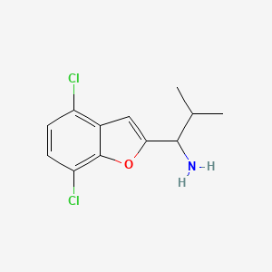 molecular formula C12H13Cl2NO B13534311 1-(4,7-Dichlorobenzofuran-2-yl)-2-methylpropan-1-amine 