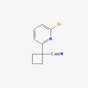 molecular formula C10H9BrN2 B13534329 1-(6-Bromopyridin-2-yl)cyclobutane-1-carbonitrile 