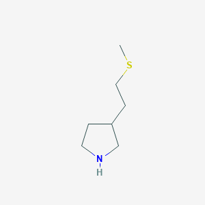 molecular formula C7H15NS B13534345 3-(2-(Methylthio)ethyl)pyrrolidine 