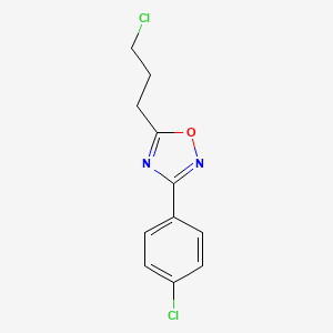 molecular formula C11H10Cl2N2O B1353446 3-(4-Chlorophenyl)-5-(3-chloropropyl)-1,2,4-oxadiazole CAS No. 92286-43-6