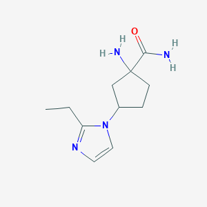 1-Amino-3-(2-ethyl-1h-imidazol-1-yl)cyclopentane-1-carboxamide