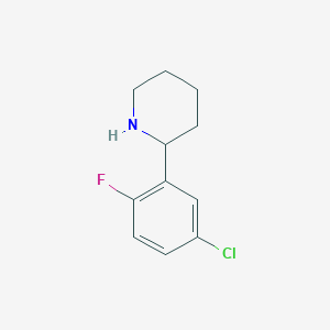 molecular formula C11H13ClFN B13534505 2-(5-Chloro-2-fluorophenyl)piperidine 