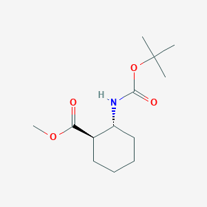molecular formula C13H23NO4 B1353451 反式-环己烷甲酸，2-[[(1,1-二甲基乙氧基)羰基]氨基]，甲酯 CAS No. 267230-27-3