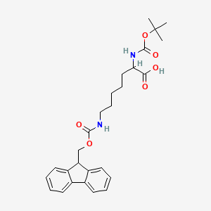 molecular formula C27H34N2O6 B13534541 2-{[(tert-butoxy)carbonyl]amino}-7-({[(9H-fluoren-9-yl)methoxy]carbonyl}amino)heptanoic acid 