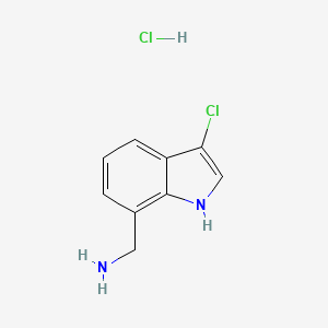 molecular formula C9H10Cl2N2 B13534588 1-(3-chloro-1H-indol-7-yl)methanaminehydrochloride 