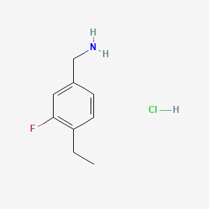 molecular formula C9H13ClFN B13534597 1-(4-Ethyl-3-fluorophenyl)methanaminehydrochloride 