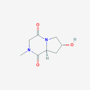 B135346 (7R,8aS)-7-hydroxy-2-methylhexahydropyrrolo[1,2-a]pyrazine-1,4-dione CAS No. 132714-93-3