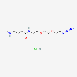 molecular formula C11H24ClN5O3 B13534632 N-{2-[2-(2-azidoethoxy)ethoxy]ethyl}-4-(methylamino)butanamidehydrochloride 