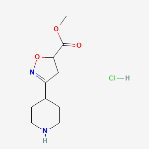 Methyl3-(piperidin-4-yl)-4,5-dihydro-1,2-oxazole-5-carboxylatehydrochloride