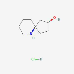 molecular formula C9H18ClNO B13534646 rac-(2R,5R)-6-azaspiro[4.5]decan-2-ol hydrochloride 