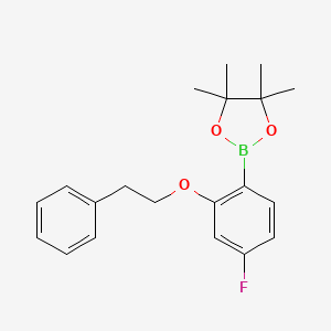 molecular formula C20H24BFO3 B13534647 2-[4-Fluoro-2-(2-phenylethoxy)phenyl]-4,4,5,5-tetramethyl-1,3,2-dioxaborolane 