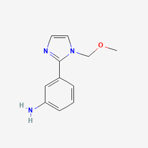 molecular formula C11H13N3O B13534655 3-(1-(Methoxymethyl)-1h-imidazol-2-yl)aniline 