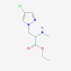 Ethyl 3-(4-chloro-1h-pyrazol-1-yl)-2-(methylamino)propanoate