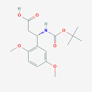 molecular formula C16H23NO6 B13534664 (S)-3-((tert-Butoxycarbonyl)amino)-3-(2,5-dimethoxyphenyl)propanoic acid 