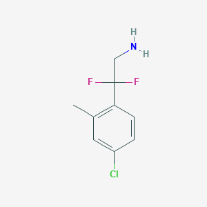 molecular formula C9H10ClF2N B13534701 2-(4-Chloro-2-methylphenyl)-2,2-difluoroethan-1-amine 