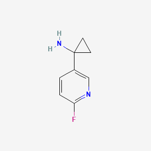 molecular formula C8H9FN2 B13534722 1-(6-Fluoropyridin-3-yl)cyclopropan-1-amine 