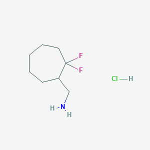 molecular formula C8H16ClF2N B13534725 (2,2-Difluorocycloheptyl)methanaminehydrochloride 