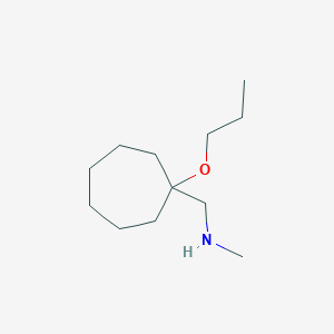 molecular formula C12H25NO B13534738 N-methyl-1-(1-propoxycycloheptyl)methanamine 