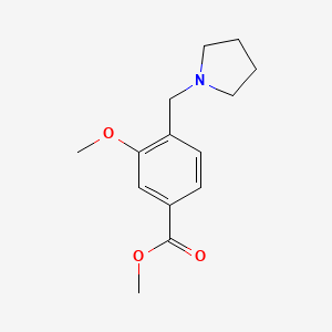 molecular formula C14H19NO3 B1353474 Methyl 3-methoxy-4-(pyrrolidin-1-ylmethyl)benzoate CAS No. 193964-75-9