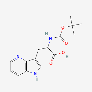 molecular formula C15H19N3O4 B13534742 2-[(2-methylpropan-2-yl)oxycarbonylamino]-3-(1H-pyrrolo[3,2-b]pyridin-3-yl)propanoic acid 