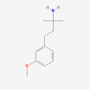 molecular formula C12H19NO B13534751 4-(3-Methoxyphenyl)-2-methylbutan-2-amine 