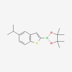 molecular formula C17H23BO2S B13534766 4,4,5,5-Tetramethyl-2-[5-(propan-2-yl)-1-benzothiophen-2-yl]-1,3,2-dioxaborolane 