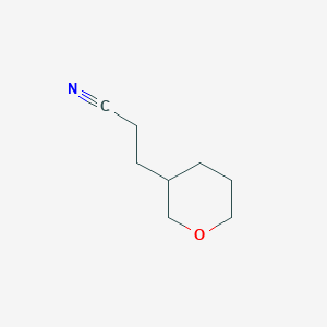 molecular formula C8H13NO B13534771 3-(Oxan-3-yl)propanenitrile 