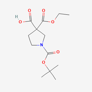 molecular formula C13H21NO6 B13534857 1-Boc-3-(ethoxycarbonyl)pyrrolidine-3-carboxylic Acid 