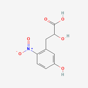 molecular formula C9H9NO6 B13534884 2-Hydroxy-3-(5-hydroxy-2-nitrophenyl)propanoic acid 