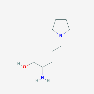 molecular formula C9H20N2O B13534912 2-Amino-5-(pyrrolidin-1-yl)pentan-1-ol 