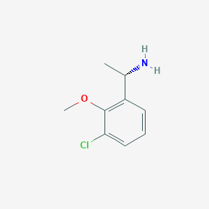 molecular formula C9H12ClNO B13534953 (S)-1-(3-Chloro-2-methoxyphenyl)ethan-1-amine 